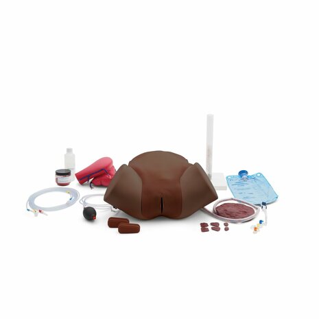 Postpartum bloeding trainer (pro-versie, donkere huidskleur)