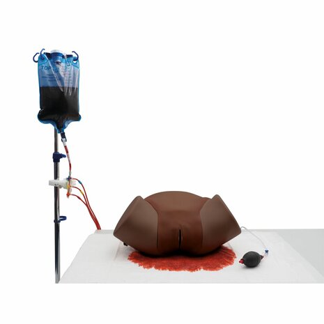 Postpartum bloeding trainer (pro-versie, donkere huidskleur)